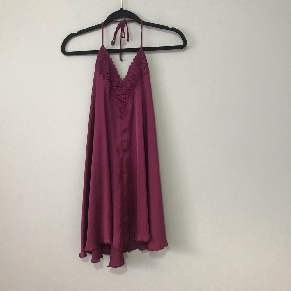 Band of Gypsies Burgundy Silky Dress